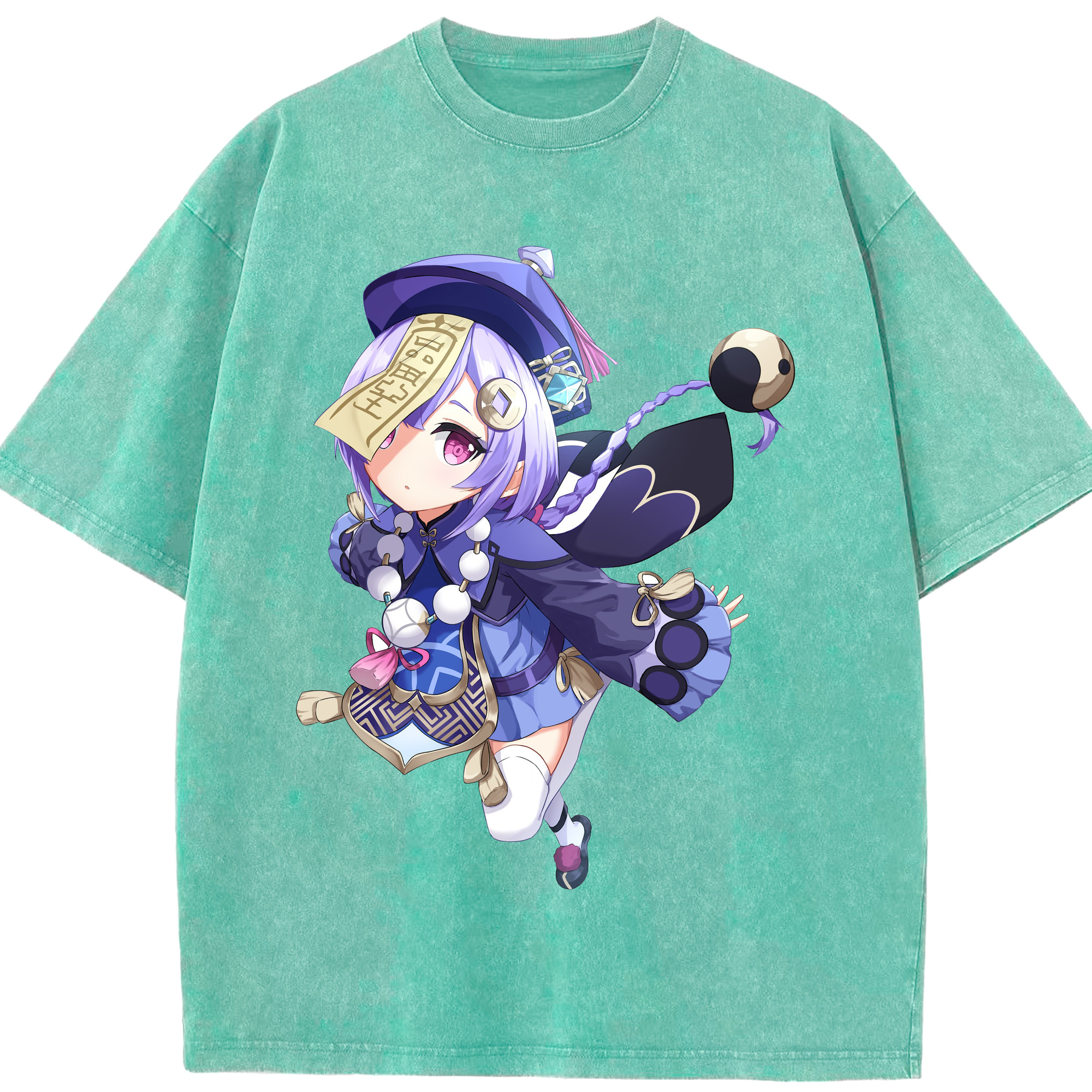 げんし神 七七 なな  genshin Nana 綿100% ヴィンテージ風 半袖Tシャツ（フロントプリント）